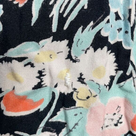 Kimchi Blue Women’s Medium Hawaiian Print Floral Ruched Mini Dress Sleeveless - Picture 8 of 11